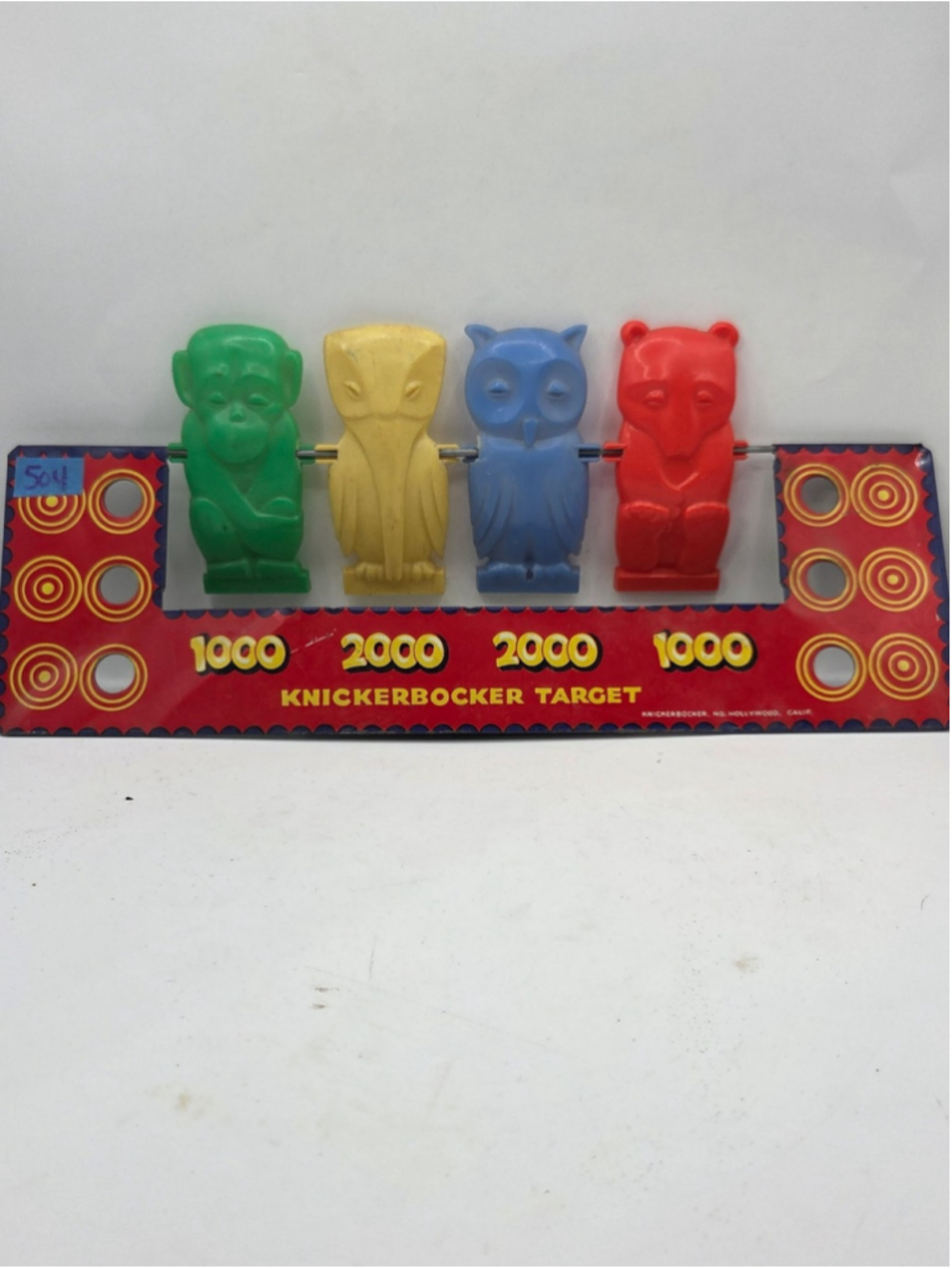 Vintage Knickerbocker Revolving Target Game Tin Litho Animal Shooting Gallery